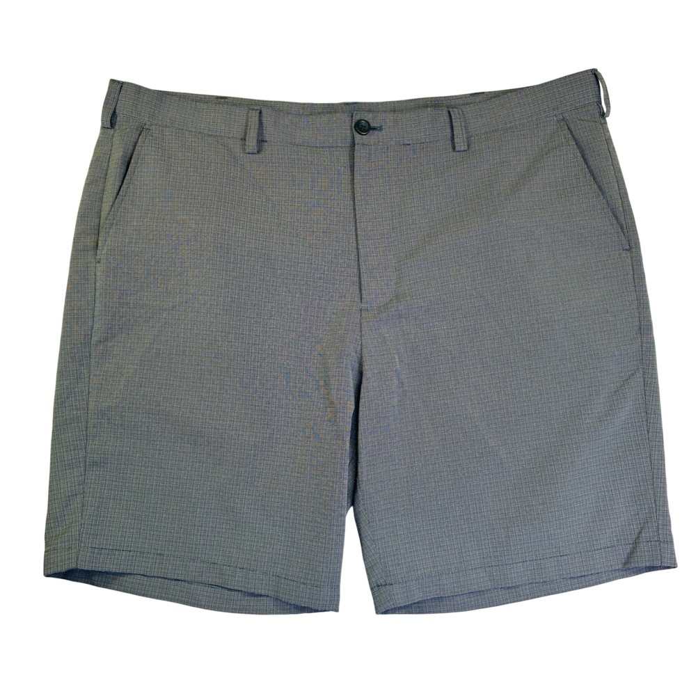 IZOD Golf Mens Grey Micro Check Performance Flat Front Shorts Size 42